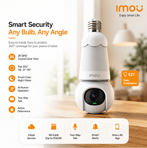IMOU IPC-K6C-3H1WEB 3MP Smart Bulb Camera